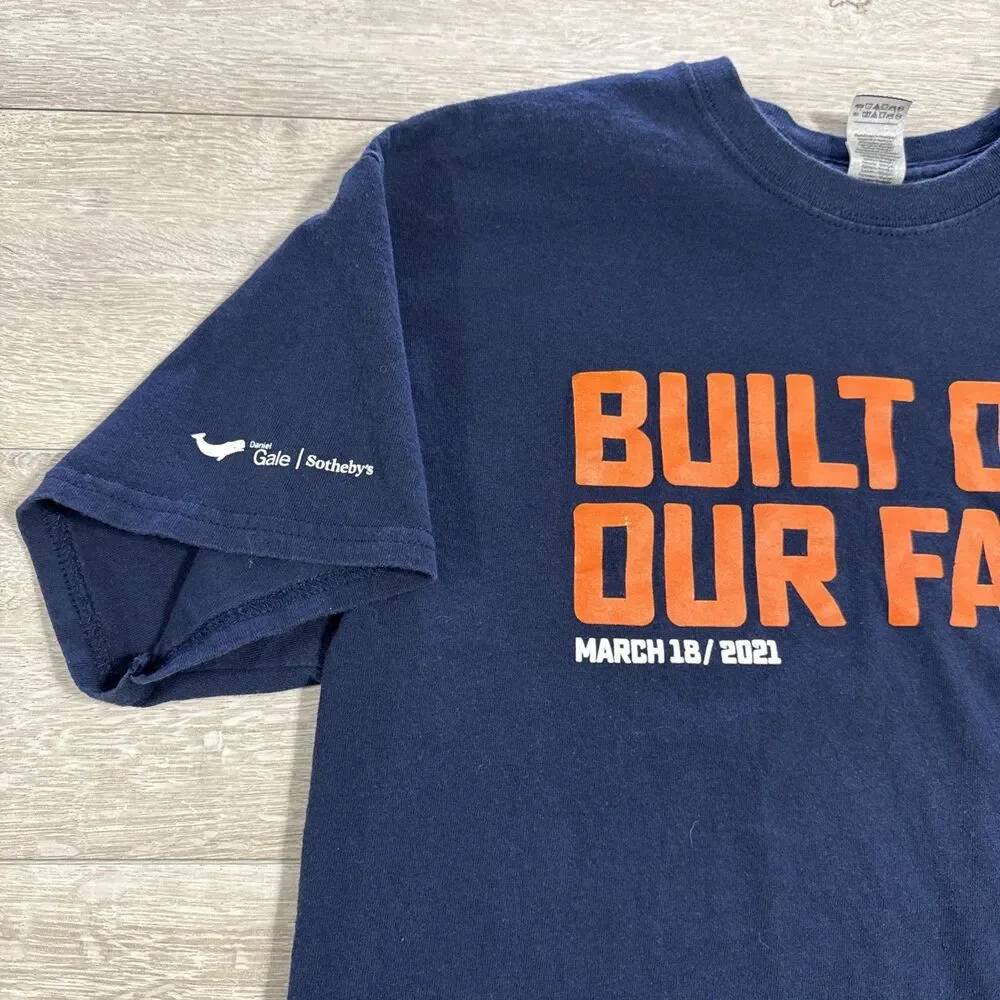New York Islanders Shirt Built On Our Fans 2021 NHL Hockey Blue Men's Medium